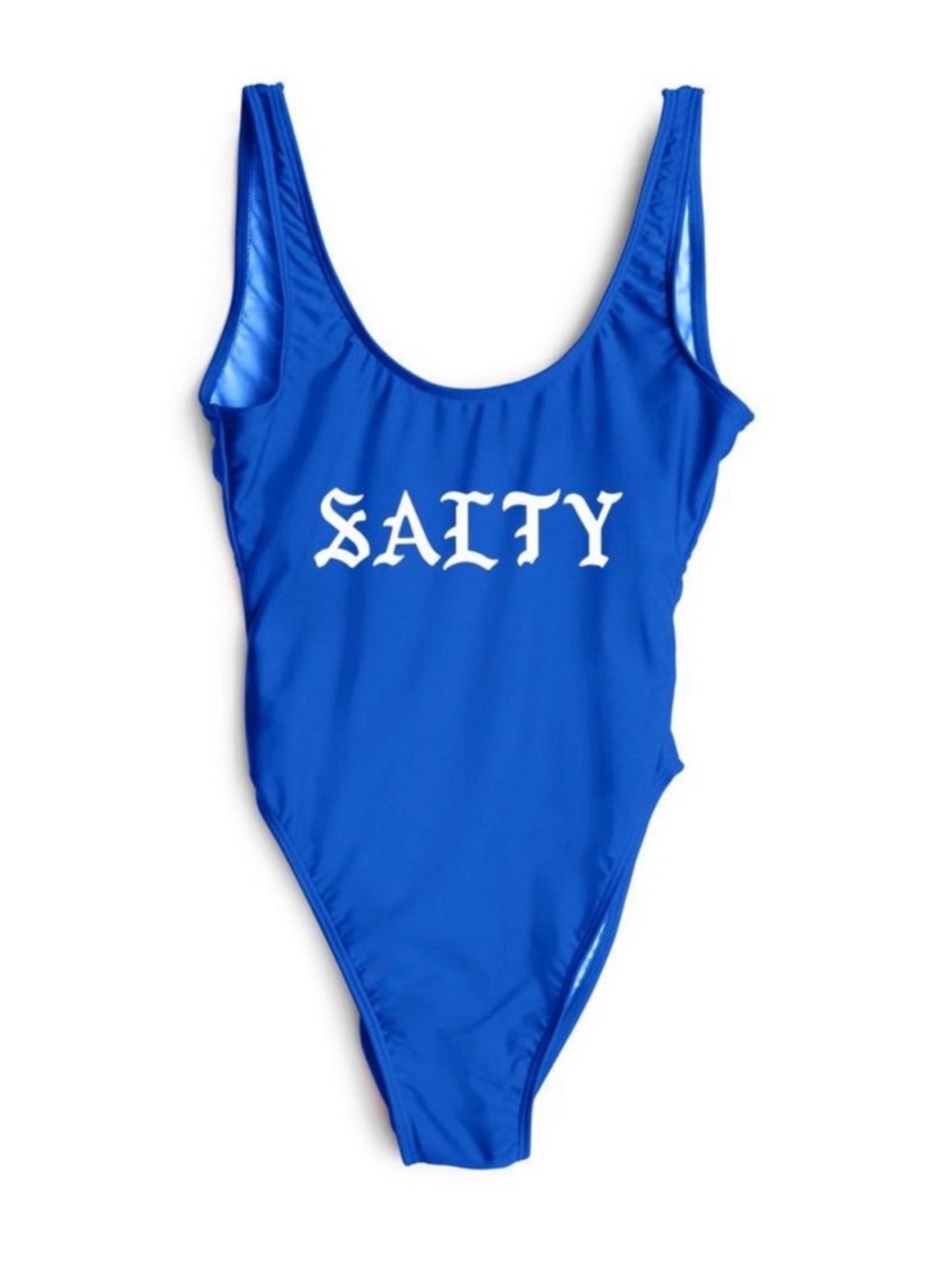 Private Party SALTY Bold & Bright Electric Blue One Piece Swimsuit, sz. M/L